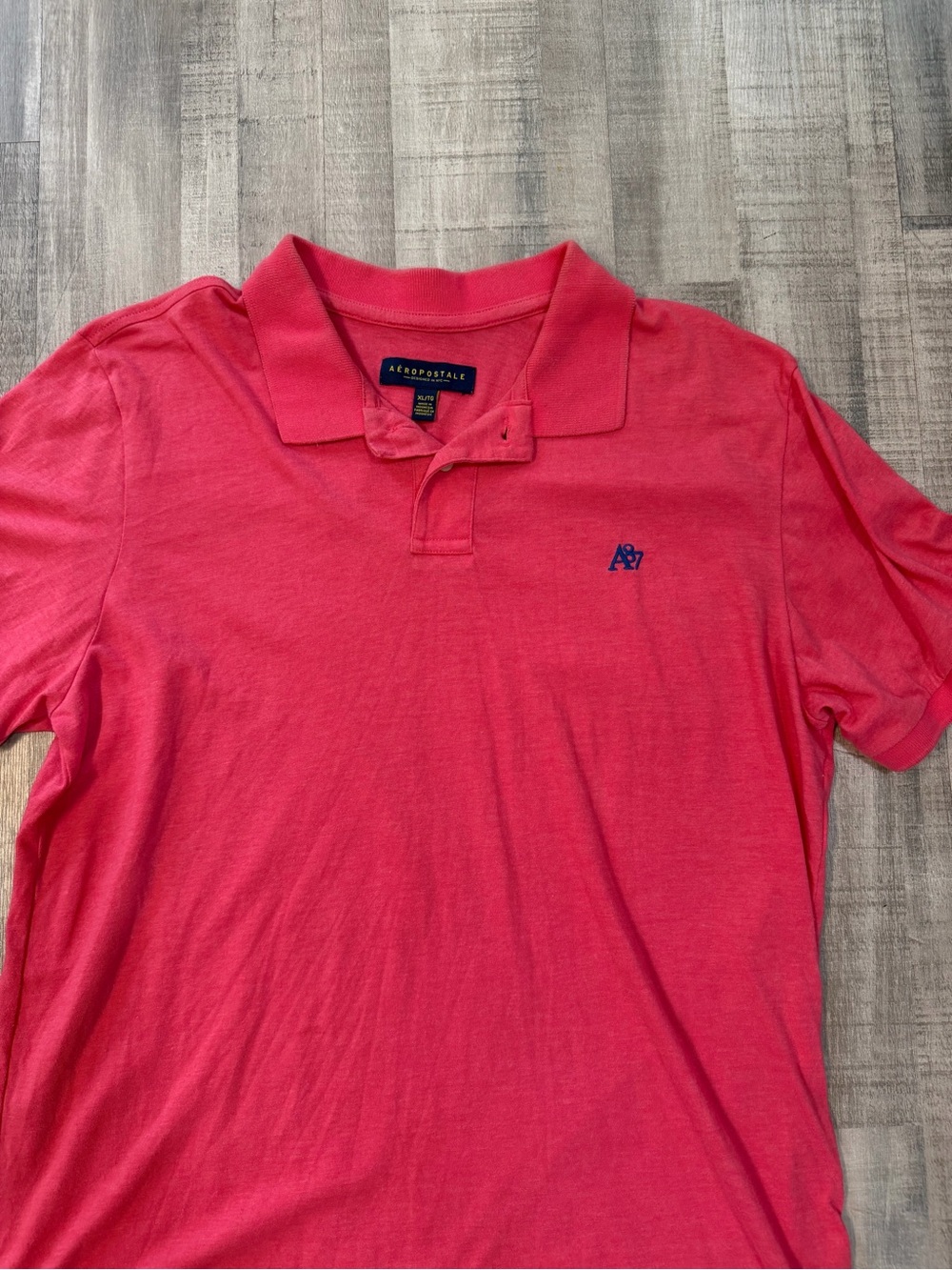 Aeropostale A87 Polo Shirt Men’s XL Tall Pink Short Sleeve Casual Cotton Blend